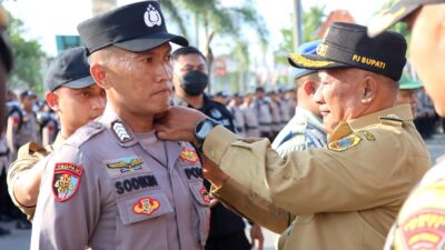 Apel Pergeseran Pasukan: Polresta Pati Ajak Seluruh Personil Sama-sama Mengawal Pemilu