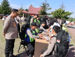 Pengamanan Pemilu, Personel Polres Humbahas Cek Kesehatan dan Kelengkapan