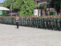 Polresta Pati Terima BKO 147 Personel TNI Membantu Pengamanan Pemilu 2024
