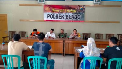 Jaga Keamanan Pasca Pemilu, Polsek Blado Gelar Jumat Curhat