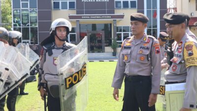Tim Supervisi Polda Jateng Periksa Kesiapan Personel dan Perlengkapan Dalmas di Polres Batang