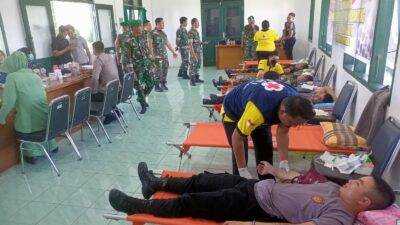 20 Personel Polres Lamandau Ikuti Donor Darah HUT ke 78 Persit Kartika Candra Kirana