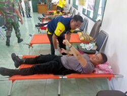Personel Polres Lamandau Ikuti Donor Darah HUT ke 78 Persit Kartika Candra Kirana