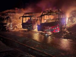 3 Bus Margomulyo Terbakar di Pekalongan, Kerugian Miliaran Rupiah