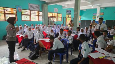 Sambang Sekolahan, Satlantas Polres Sukoharjo Sosialisasi Ops Keselamatan Candi