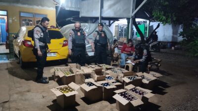 Lakanakan Operasi Pekat, Ratusan Botol Miras Diamankan Tim Patroli Polresta Pati