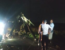 Arus Lalulintas Jalan Pati – Tlogowungu Kembali Normal Setelah Evakuasi Pohon Tumbang oleh Polsek Margorejo dan Relawan BPBD