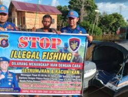 Ciptakan Kondusifitas Perairan, Personel Ditpolairud Polda Kalteng Imbau Nelayan Stop Illegal Fishing