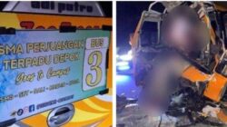 Detik-detik Minibus Rombongan SMA Perjuangan Terpadu Depok Tabrak Truk di Batang, 2 Orang Tewas