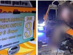 Detik-detik Minibus Rombongan SMA Perjuangan Terpadu Depok Tabrak Truk di Batang, 2 Orang Tewas