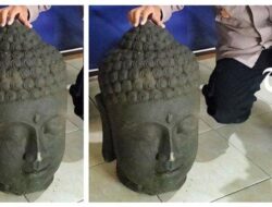 Warga Boyolali Temukan Patung Kepala Budha di Sungai Nogosari