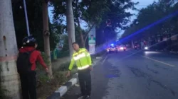 Pemotor Tewas Usai Tabrak Trotoar dan Pohon di Jalan Pemuda Rembang