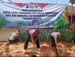 Dukung Ketahanan Pangan Nasional, Polres Batang Tanam Sayur, Jagung, dan Pisang